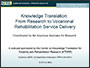 Picture of the cover of Knowledge Translation: From Research to Vocational Rehabilitation Service Delivery