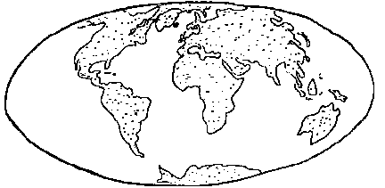 Picture of the globe with continents as they are positioned today